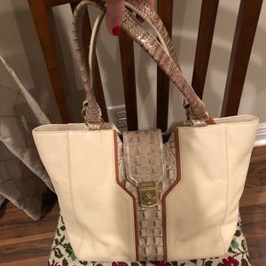 COPY - Brahmin Cream/Tan Leather Bag